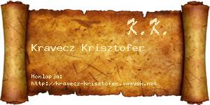 Kravecz Krisztofer névjegykártya